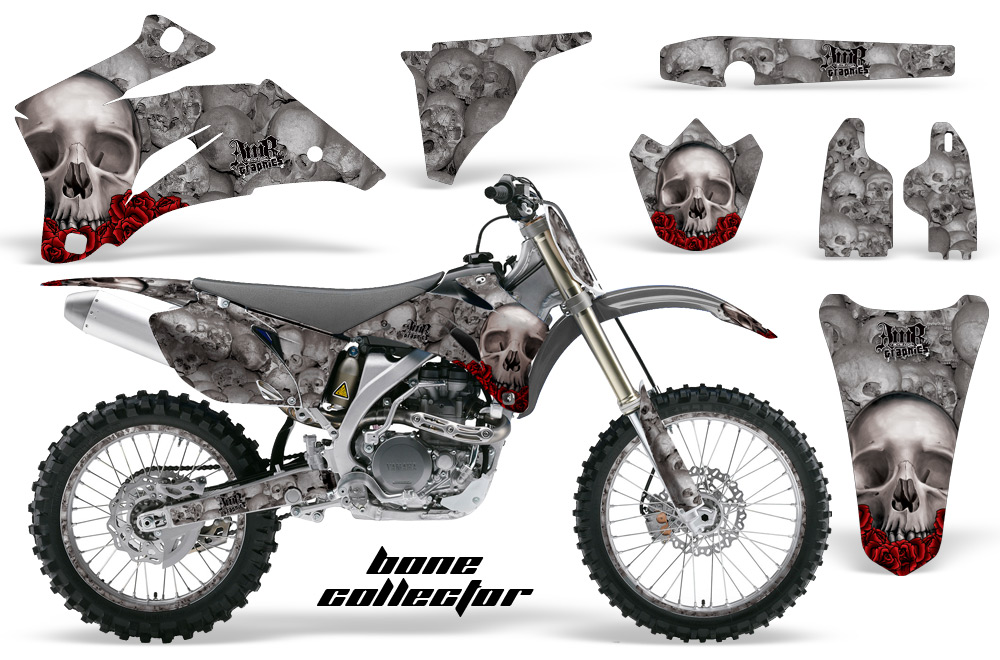 Yamaha YZ 250F 450F 02-09 Graphics Kit Bone Collector Silver NPs